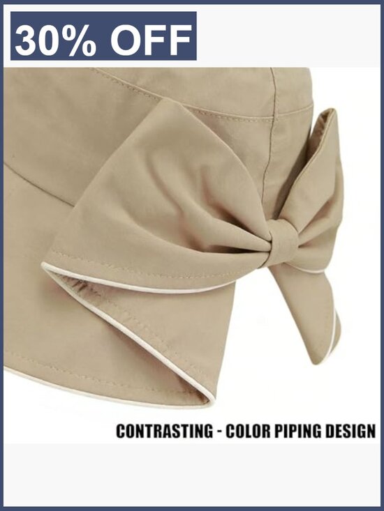 Foldable Wide Brim Sun Hat Cotton Blend Packable Ponytail main image 7